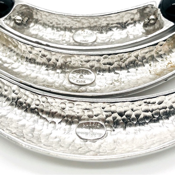 Vintage Designer ALEXIS KIRK Modernist Black Statement Necklace - Picture 13 of 16